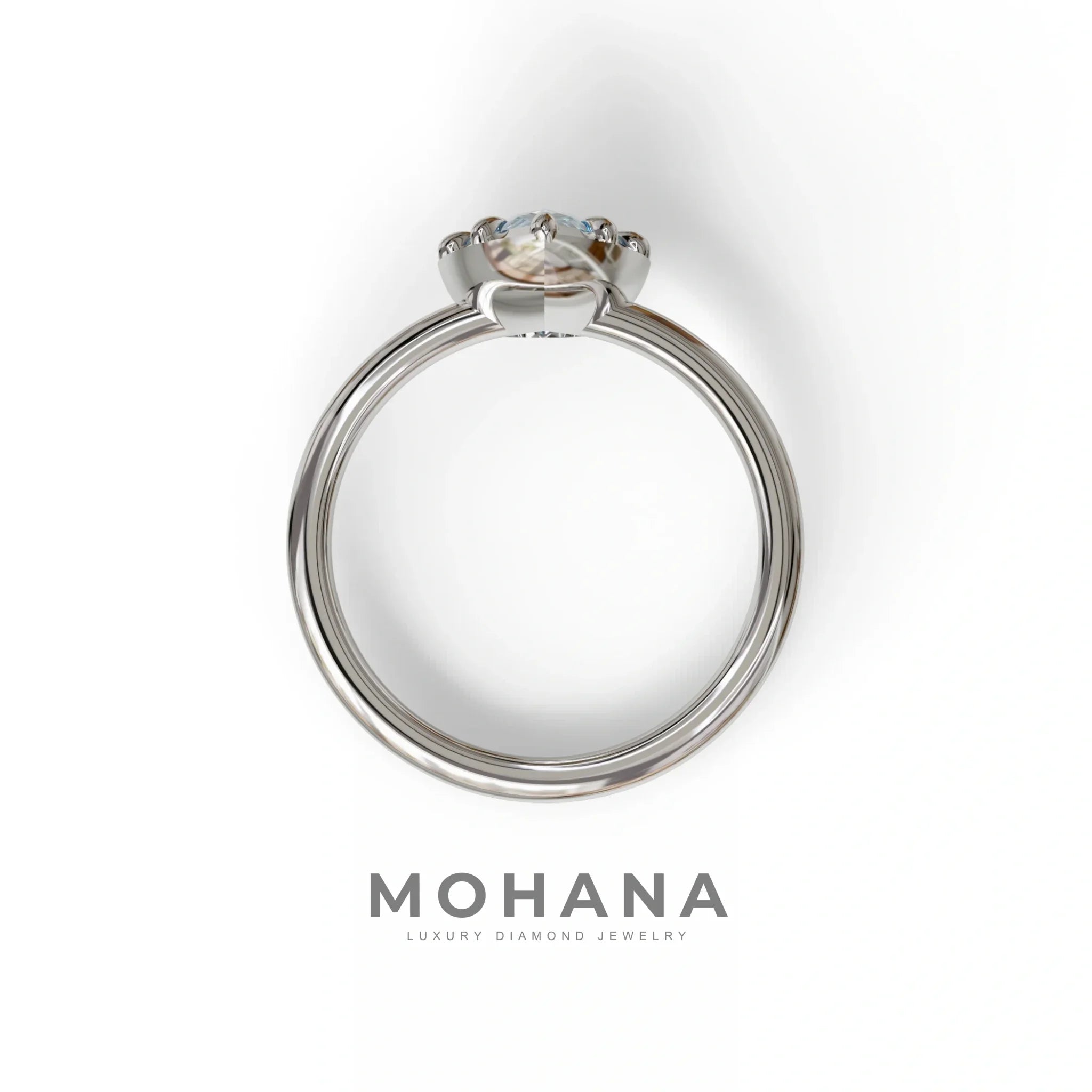 3 to 5 Carat Blue Lab Grown Diamond Engagement Ring · Pear Cut Bezel Set | Mirage - Engagement Ring