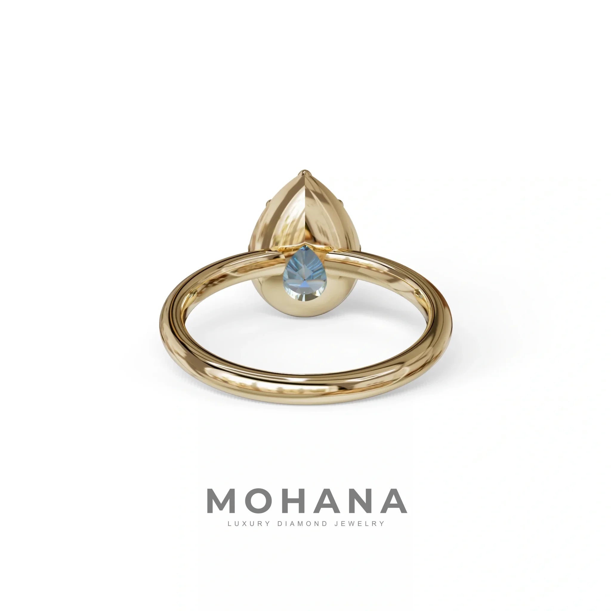 3 to 5 Carat Blue Lab Grown Diamond Engagement Ring · Pear Cut Bezel Set | Mirage - Engagement Ring