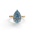 3 to 5 Carat Blue Lab Grown Diamond Engagement Ring · Pear Cut Hidden Halo | Lyra - view 1