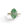 3 to 5 Carat Green Lab Grown Diamond Engagement Ring · Oval Cut Hidden Halo | Selene - view 1
