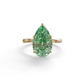 3 to 5 Carat Green Lab Grown Diamond Engagement Ring · Pear Cut Hidden Halo | Lyra - view 1
