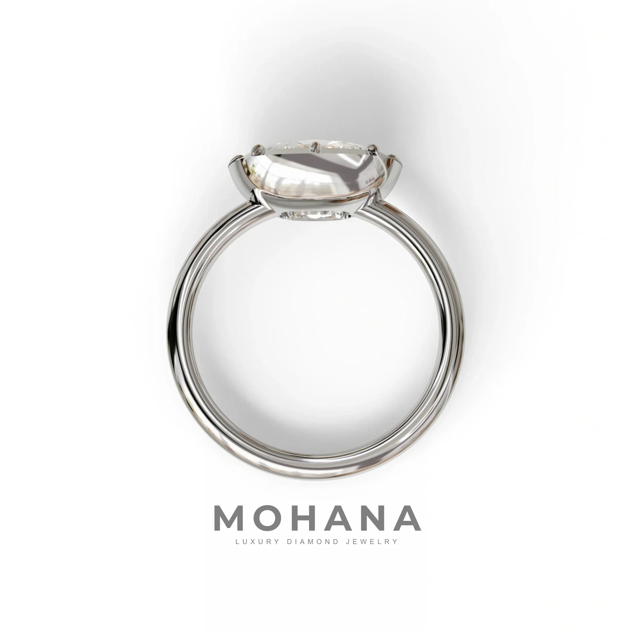 3 to 5 Carat Lab Grown Diamond Engagement Ring · Cushion Cut Bezel Set | Reverie - view 9