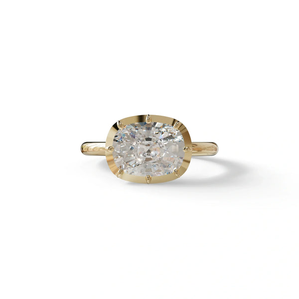 3 to 5 Carat Lab Grown Diamond Engagement Ring · Cushion Cut Bezel Set | Reverie