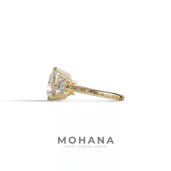 3.5 Carat Lab Grown Diamond Engagement Ring · Cushion Cut Three Stone | Trilogy alternate view