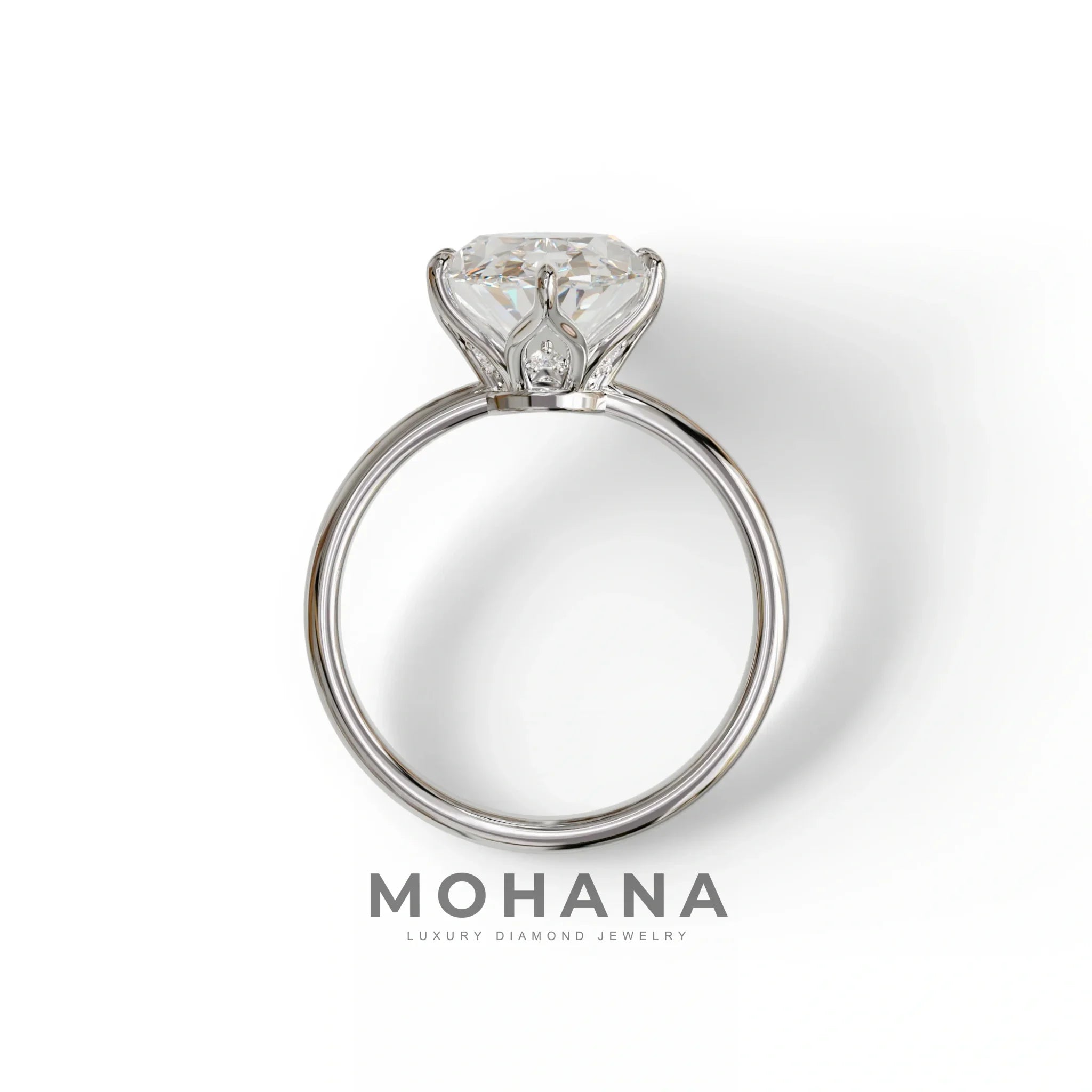 3 to 5 Carat Lab Grown Diamond Engagement Ring · Oval Cut Hidden Halo | Selene - view 9
