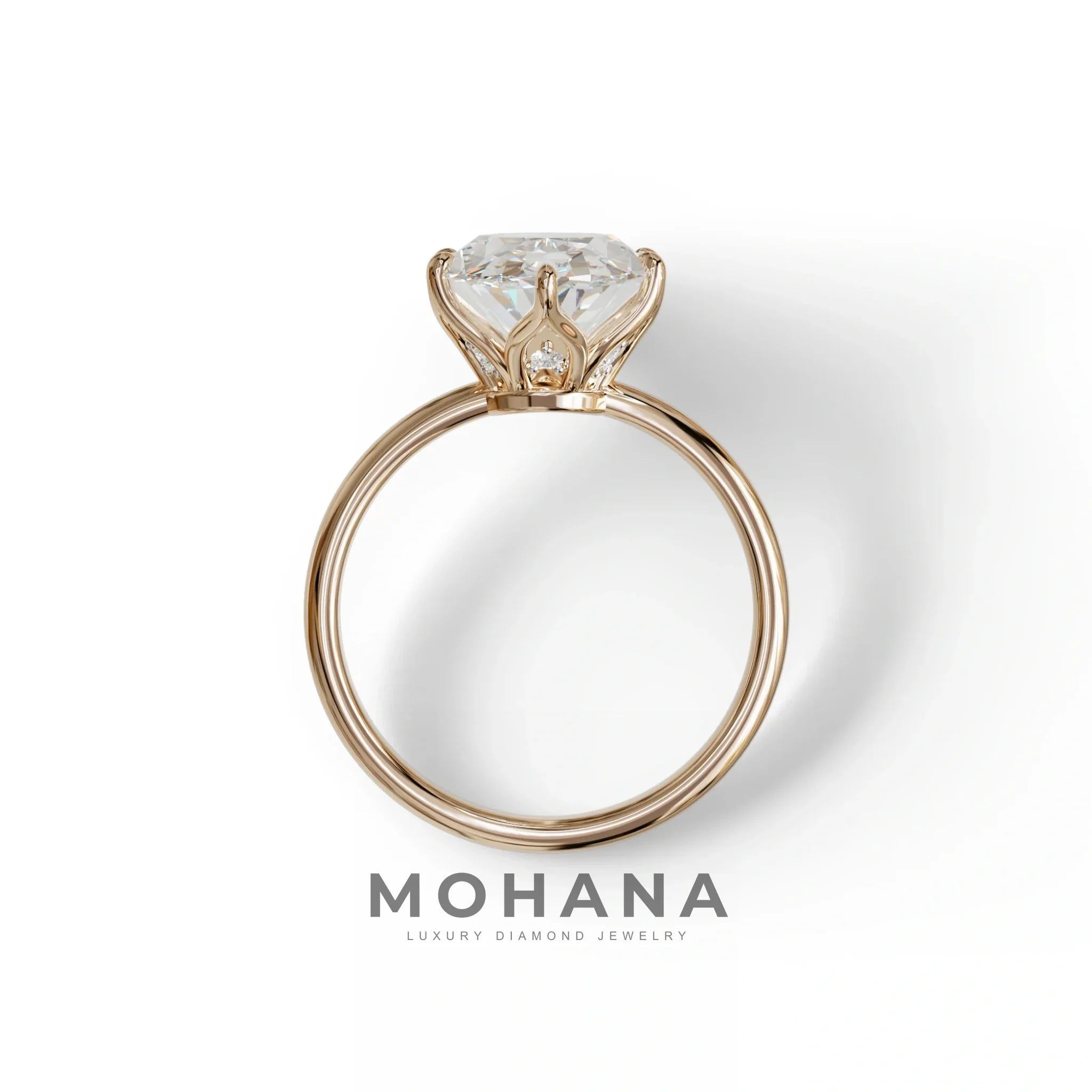 3 to 5 Carat Lab Grown Diamond Engagement Ring · Oval Cut Hidden Halo | Selene - view 7