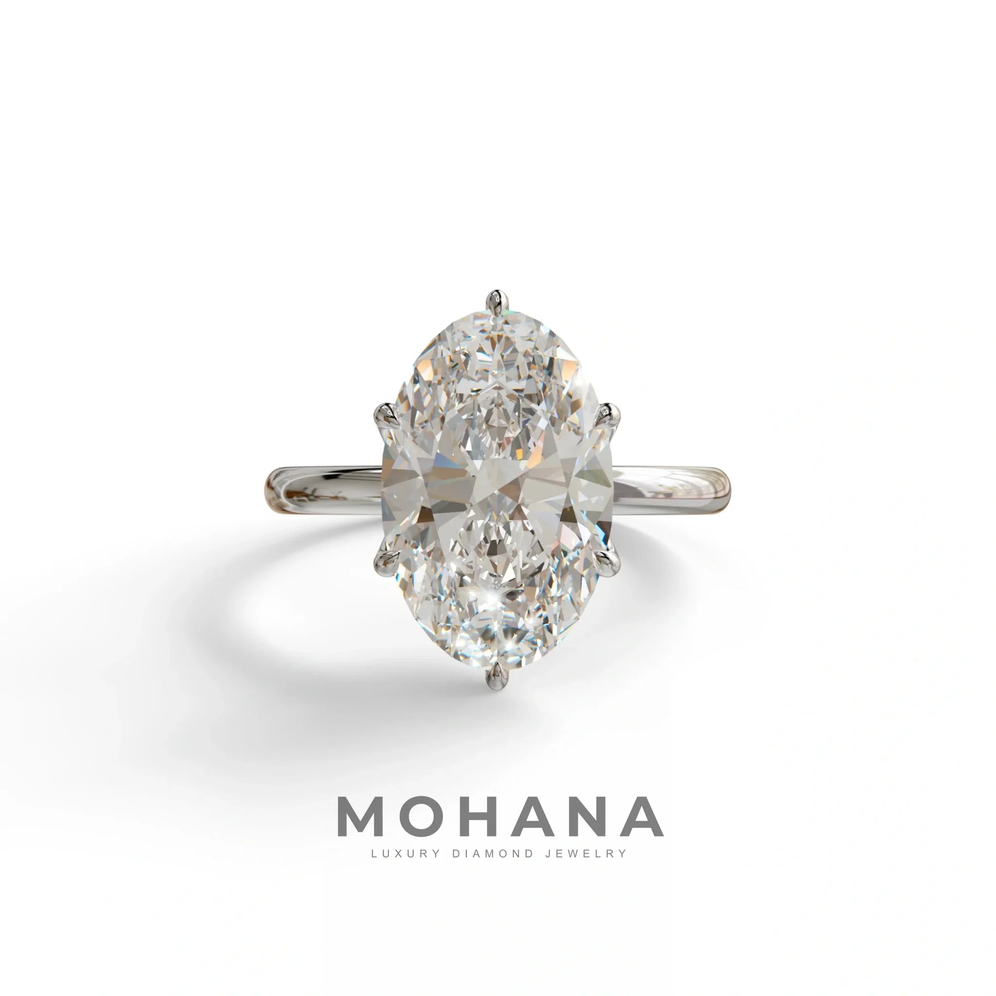 3 to 5 Carat Lab Grown Diamond Engagement Ring · Oval Cut Hidden Halo | Selene - view 3