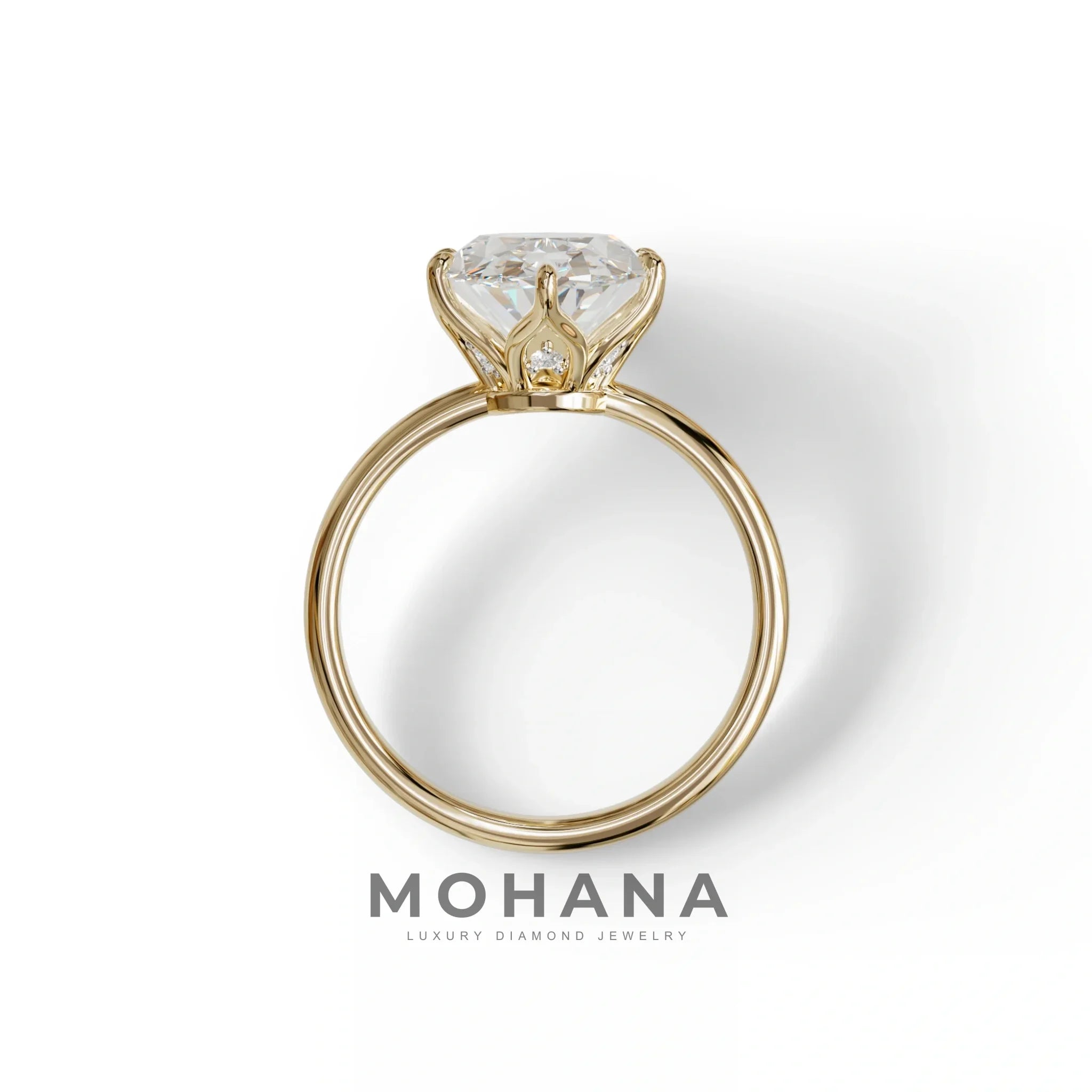 3 to 5 Carat Lab Grown Diamond Engagement Ring · Oval Cut Hidden Halo | Selene - view 8
