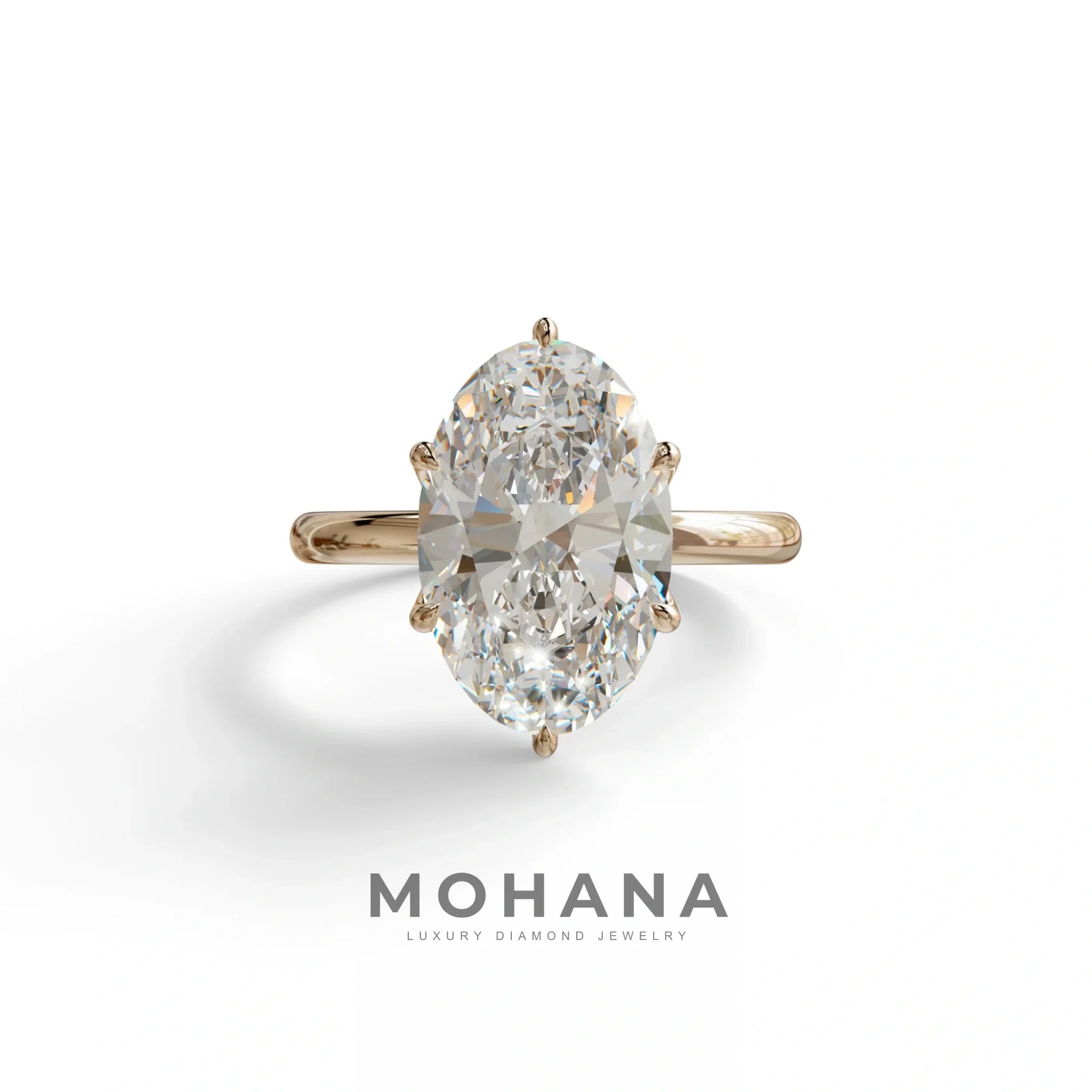 3 to 5 Carat Lab Grown Diamond Engagement Ring · Oval Cut Hidden Halo | Selene - view 2