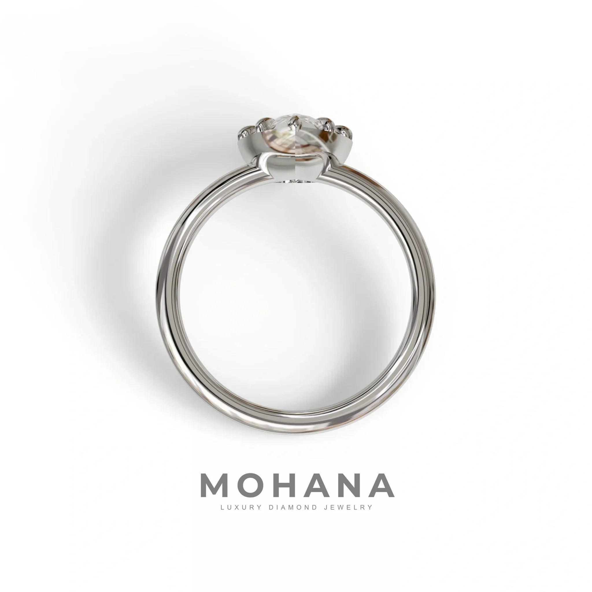 3 to 5 Carat Lab Grown Diamond Engagement Ring · Pear Cut Bezel Set | Mirage - view 9