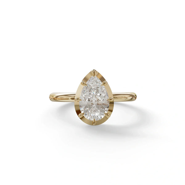 3 to 5 Carat Lab Grown Diamond Engagement Ring · Pear Cut Bezel Set | Mirage