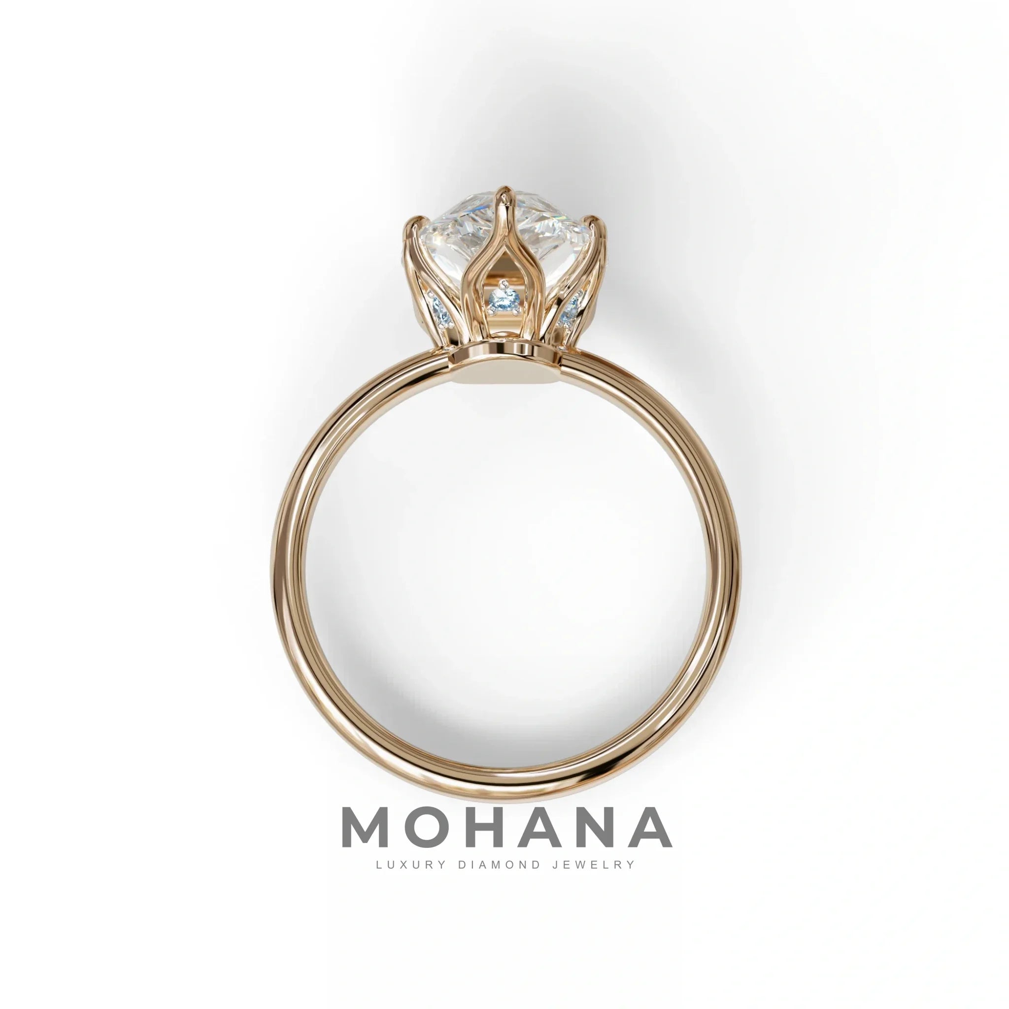 3 to 5 Carat Lab Grown Diamond Engagement Ring · Pear Cut Hidden Halo | Lyra - view 8
