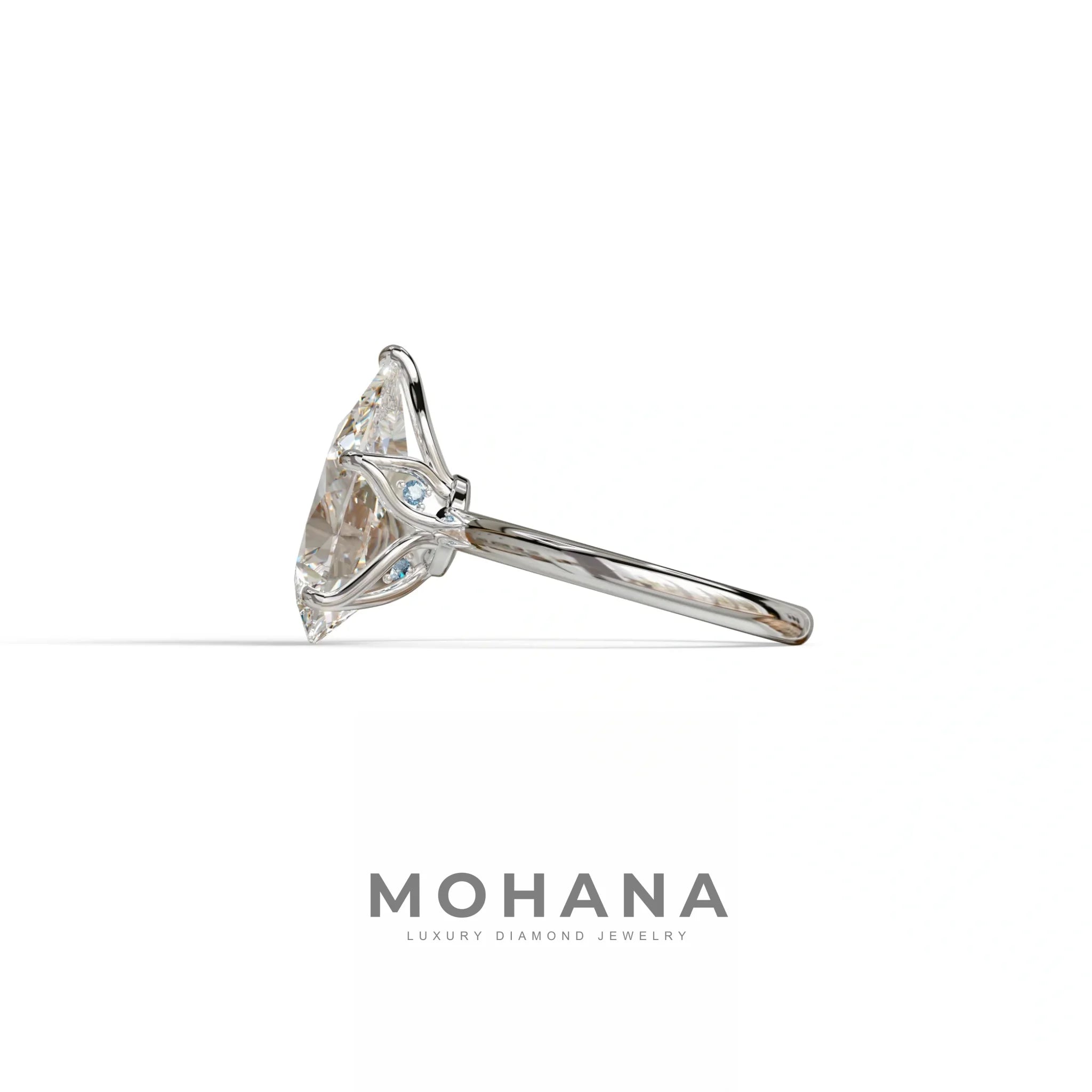 3 to 5 Carat Lab Grown Diamond Engagement Ring · Pear Cut Hidden Halo | Lyra - view 6