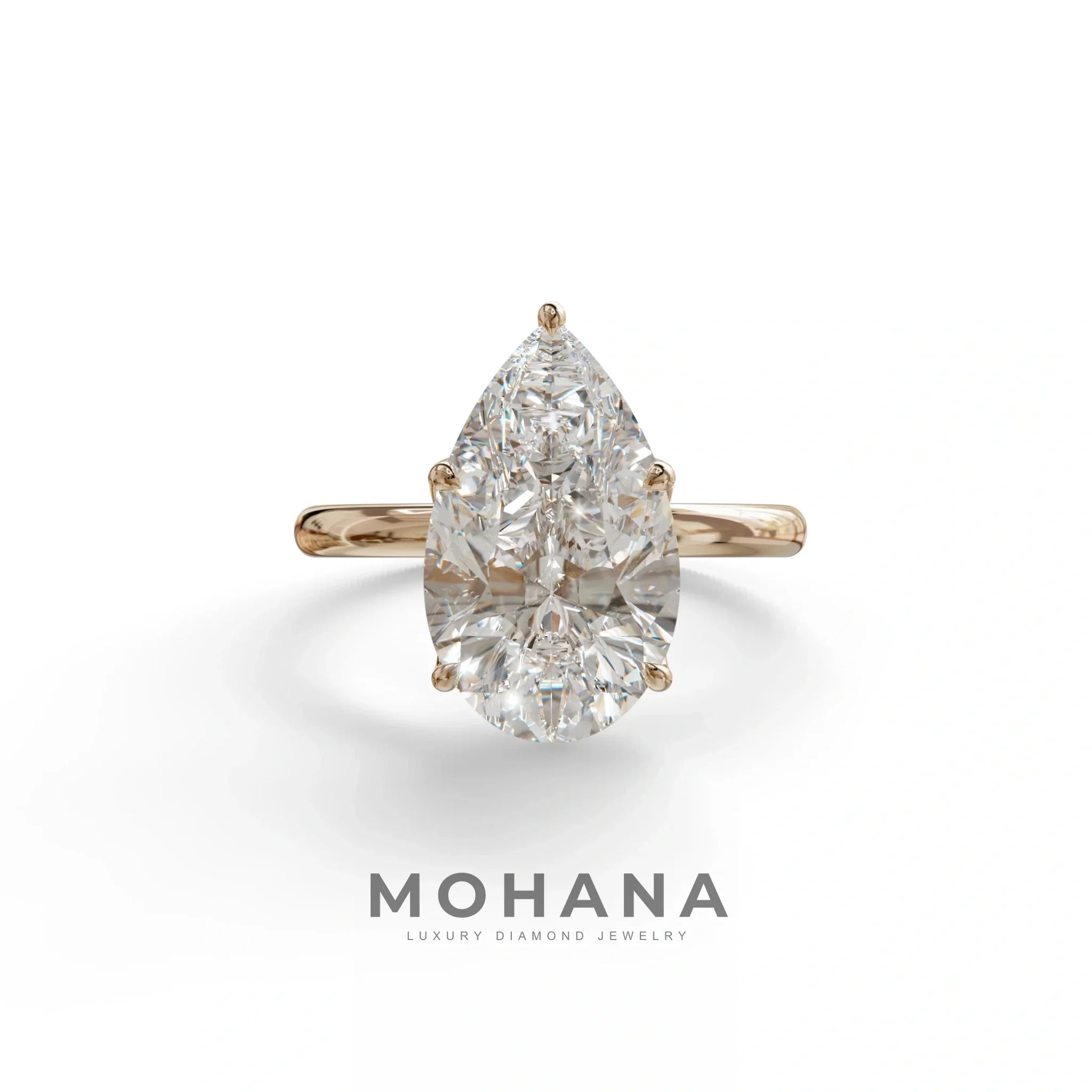 3 to 5 Carat Lab Grown Diamond Engagement Ring · Pear Cut Hidden Halo | Lyra - view 2