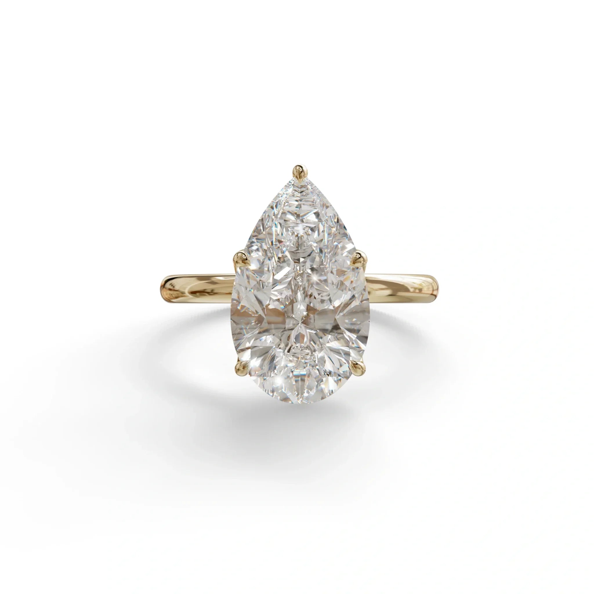 3 to 5 Carat Lab Grown Diamond Engagement Ring · Pear Cut Hidden Halo | Lyra - view 1