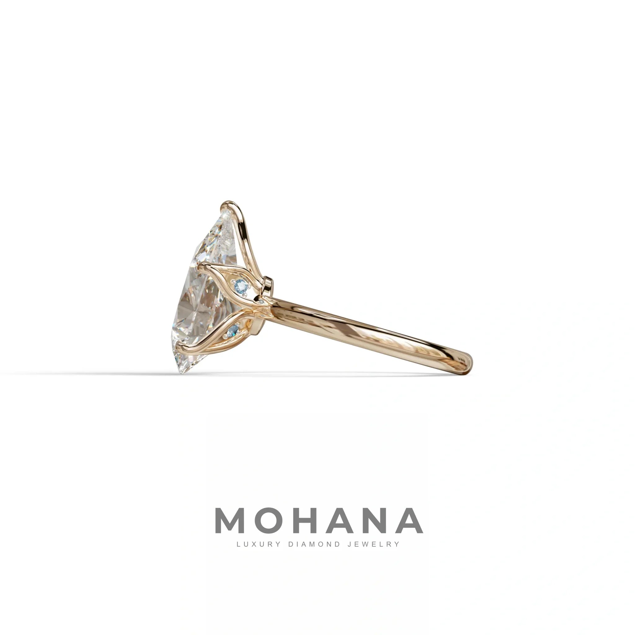 3 to 5 Carat Lab Grown Diamond Engagement Ring · Pear Cut Hidden Halo | Lyra - view 5