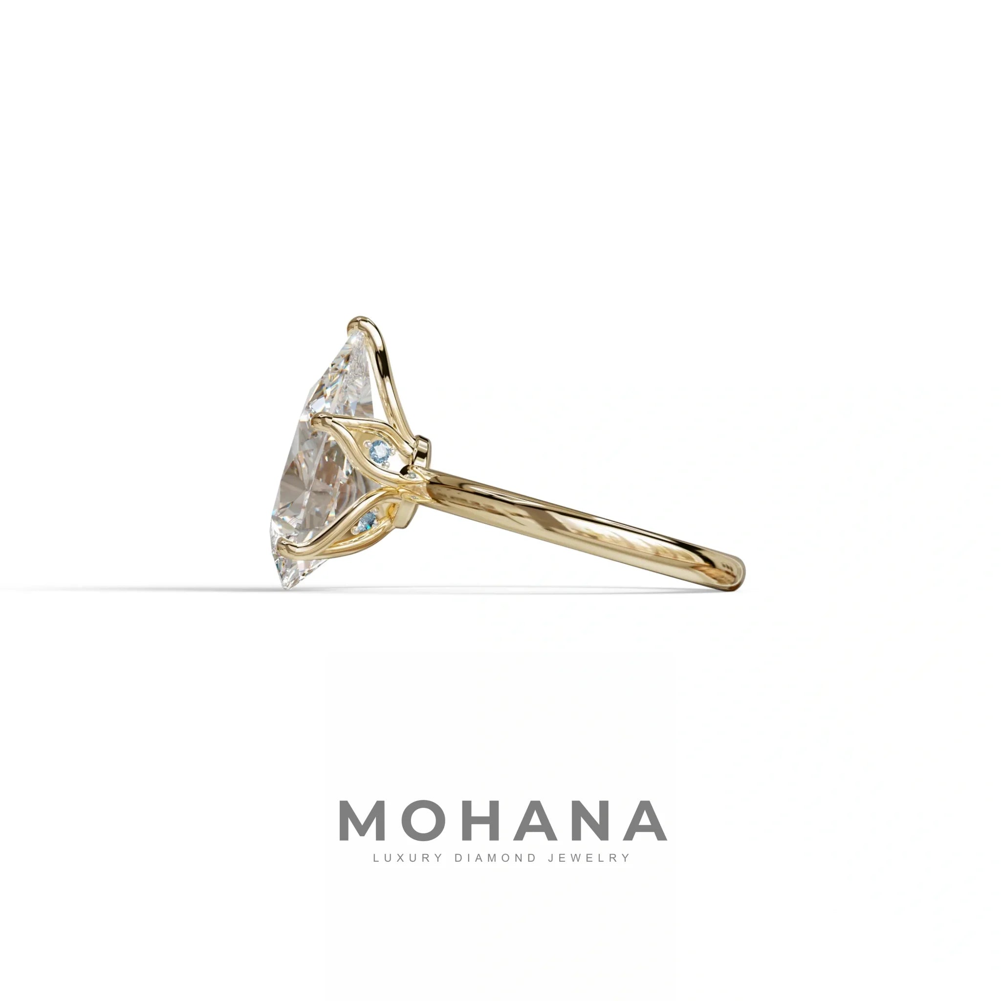 3 to 5 Carat Lab Grown Diamond Engagement Ring · Pear Cut Hidden Halo | Lyra - view 4
