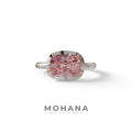 3 to 5 Carat Pink Lab Grown Diamond Engagement Ring · Cushion Cut Bezel Set | Reverie - view 1