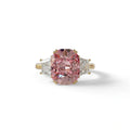 3.5 Carat Pink Lab Grown Diamond Engagement Ring · Cushion Cut Three Stone | Trilogy - view 1