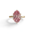 3 to 5 Carat Pink Lab Grown Diamond Engagement Ring · Oval Cut Hidden Halo | Selene - view 1