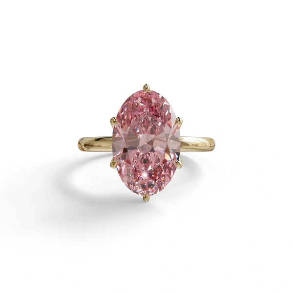 3 to 5 Carat Pink Lab Grown Diamond Engagement Ring · Oval Cut Hidden Halo | Selene