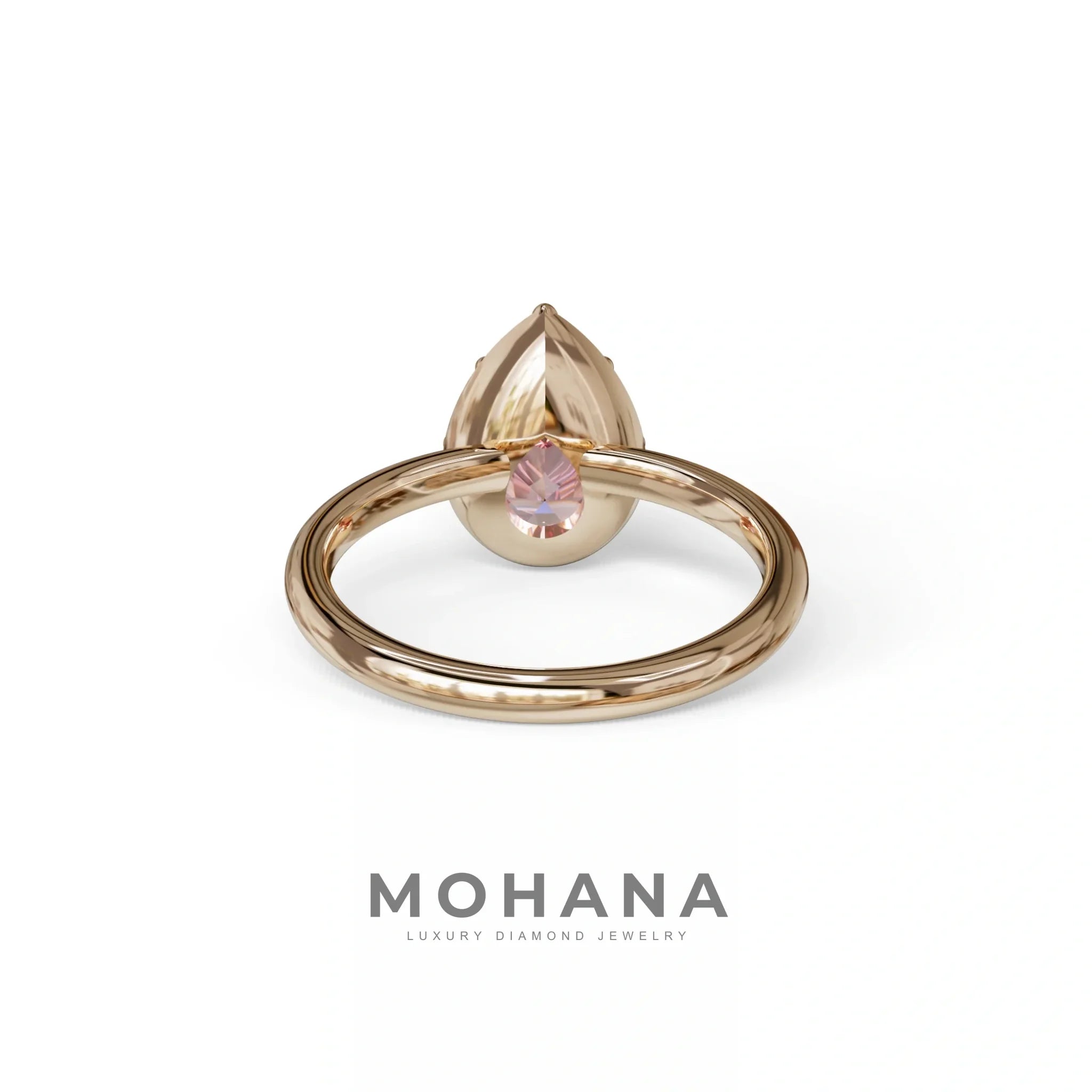 3 to 5 Carat Pink Lab Grown Diamond Engagement Ring · Pear Cut Bezel Set | Mirage - Engagement Ring