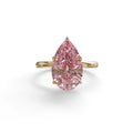 3 to 5 Carat Pink Lab Grown Diamond Engagement Ring · Pear Cut Hidden Halo | Lyra - view 1