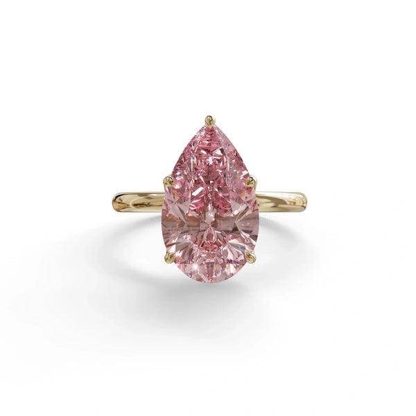 3 to 5 Carat Pink Lab Grown Diamond Engagement Ring · Pear Cut Hidden Halo | Lyra