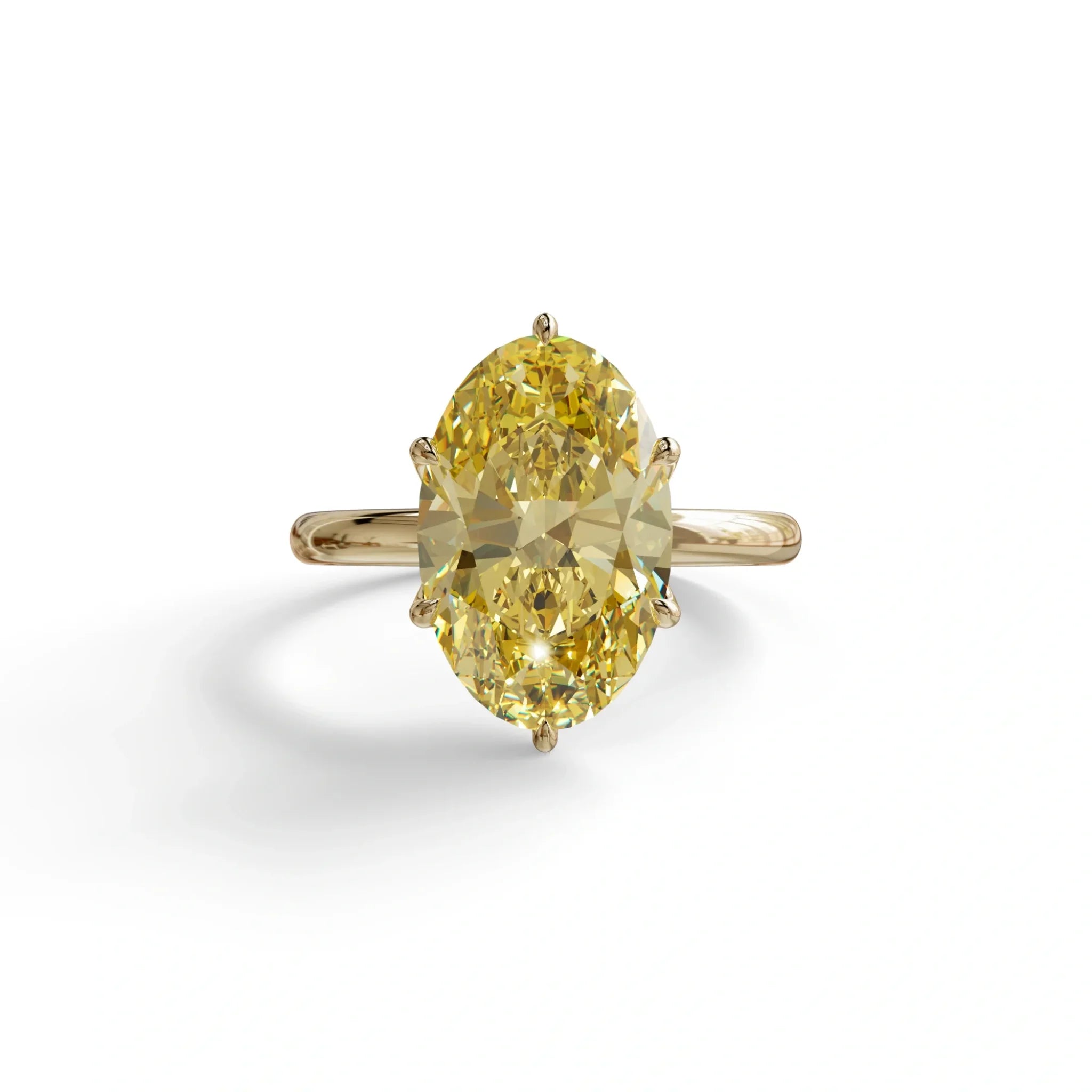 3 to 5 Carat Yellow Lab Grown Diamond Engagement Ring · Oval Cut Hidden Halo | Selene - view 1