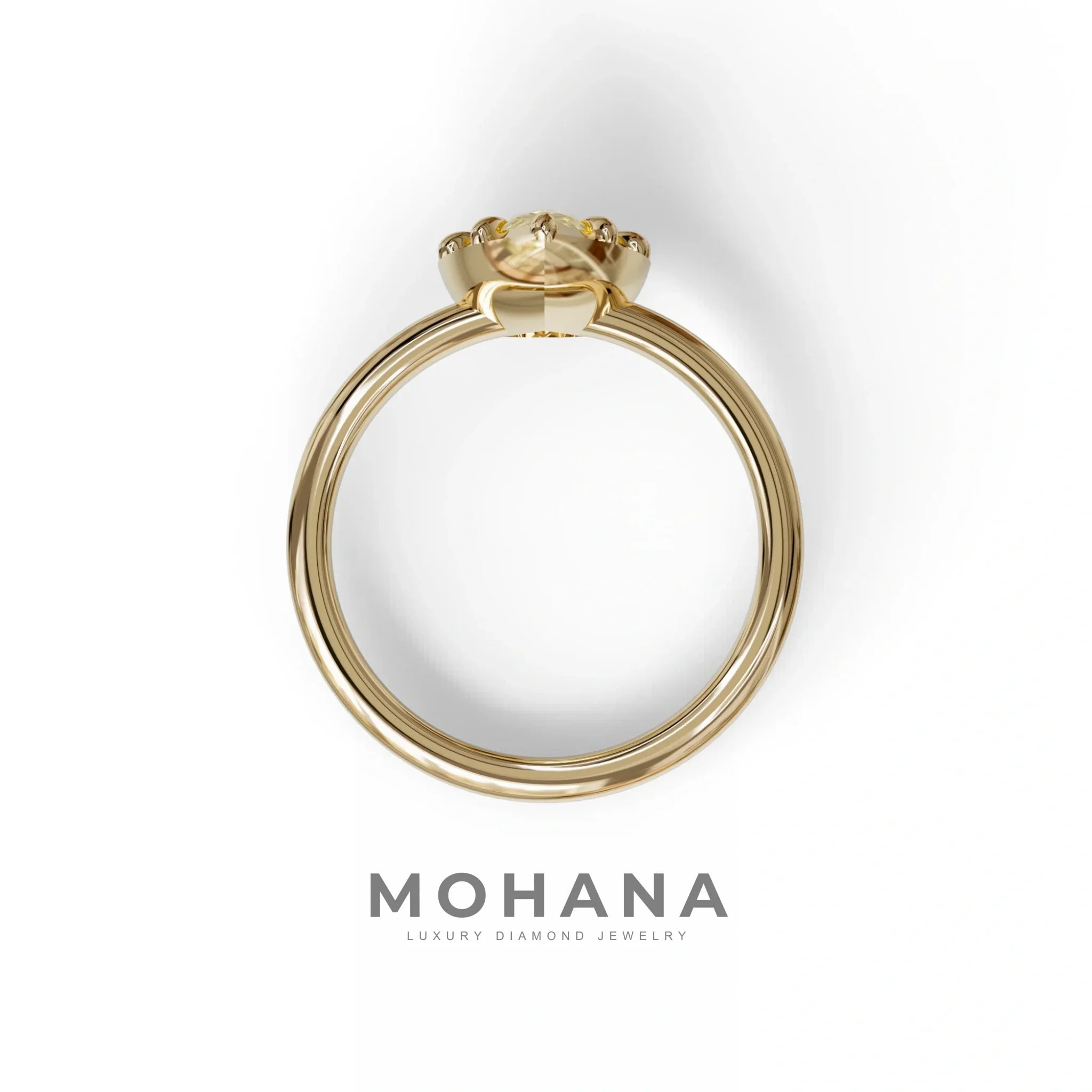 3 to 5 Carat Yellow Lab Grown Diamond Engagement Ring · Pear Cut Bezel Set | Mirage - Engagement Ring