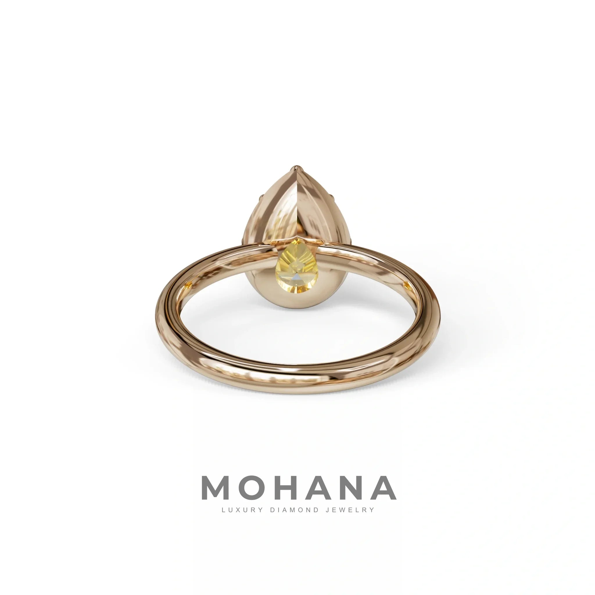 3 to 5 Carat Yellow Lab Grown Diamond Engagement Ring · Pear Cut Bezel Set | Mirage - Engagement Ring
