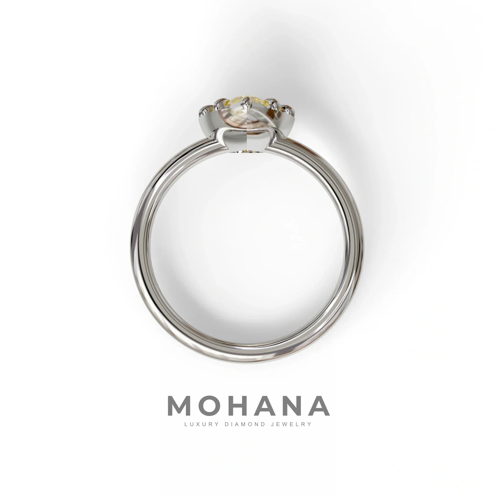 3 to 5 Carat Yellow Lab Grown Diamond Engagement Ring · Pear Cut Bezel Set | Mirage - Engagement Ring