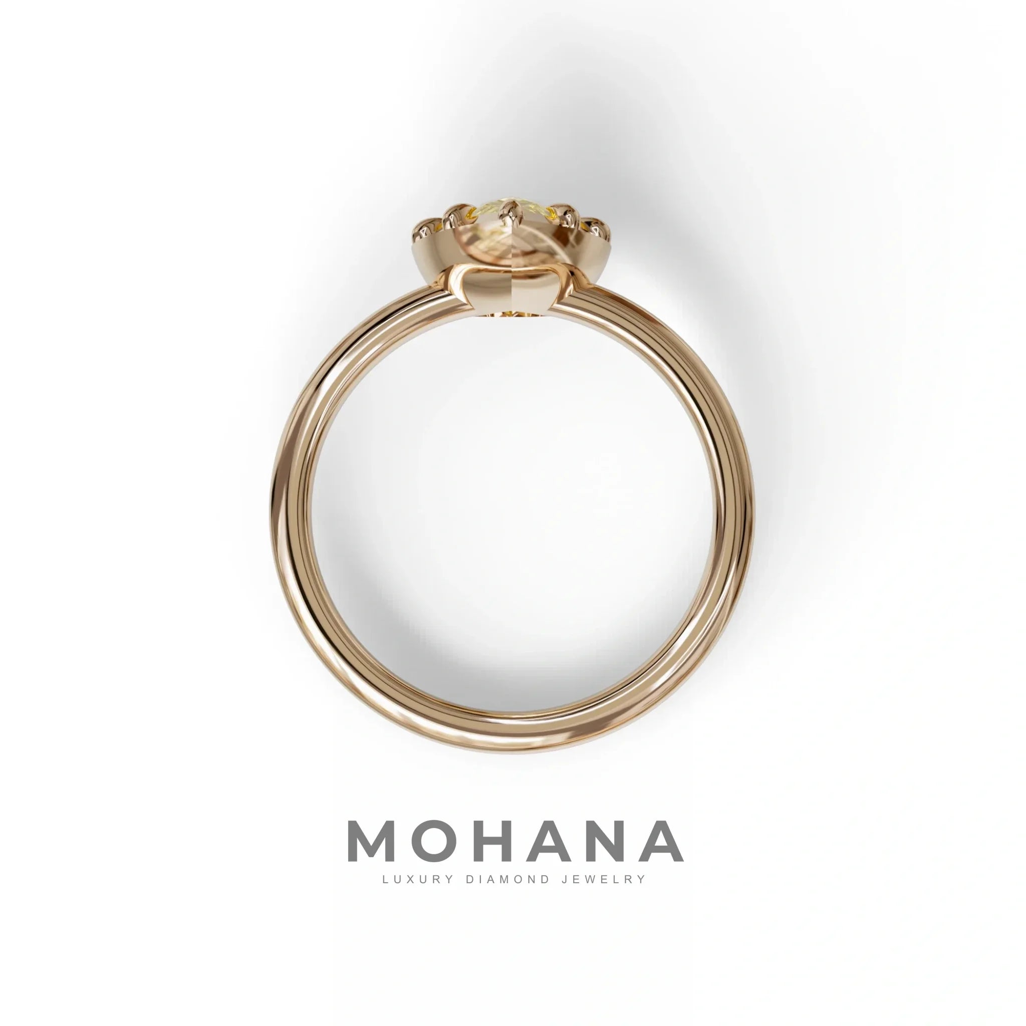 3 to 5 Carat Yellow Lab Grown Diamond Engagement Ring · Pear Cut Bezel Set | Mirage - Engagement Ring