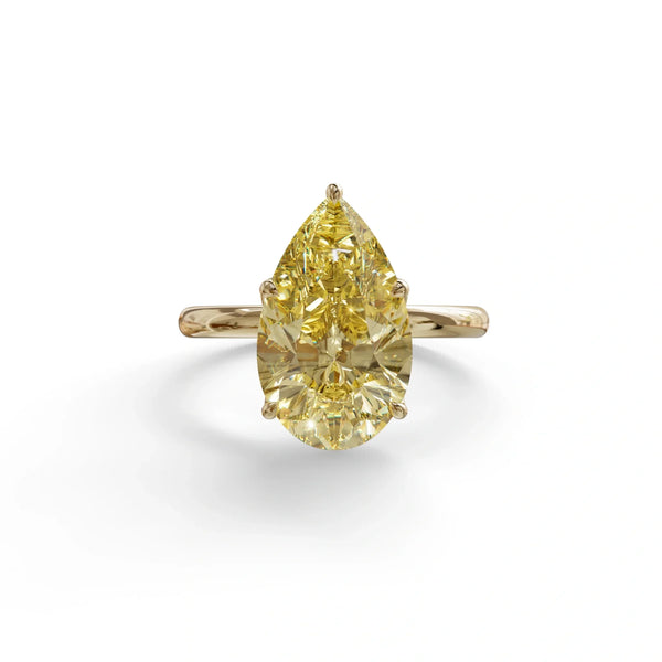3 to 5 Carat Yellow Lab Grown Diamond Engagement Ring · Pear Cut Hidden Halo | Lyra