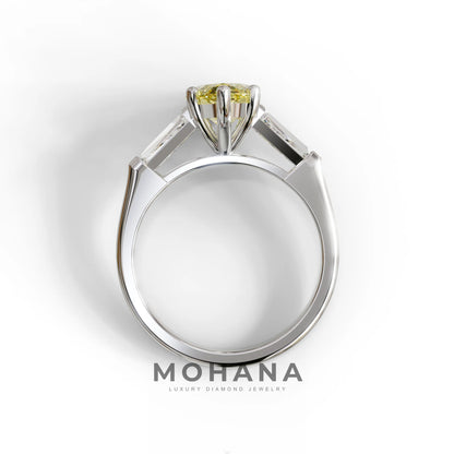 Yellow Marquise & Tapered Baguette Multi Stone Engagement Ring
