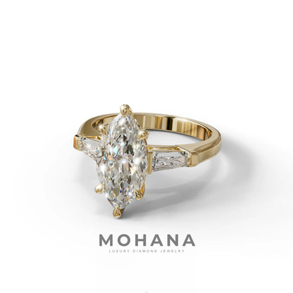 E-VVS Marquise & Tapered Baguette Multi Stone Engagement Ring
