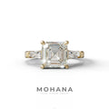 3 Carat E VVS Asscher & Baguette Cut Multi Stone Lab Diamond Ring - Brillante - 10K Solid Gold / Yellow Gold