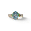 3 Carat Fancy Blue Oval Cut Lab-Grown Diamond Wedding Ring – Bellora - 10K Solid Gold / Yellow Gold