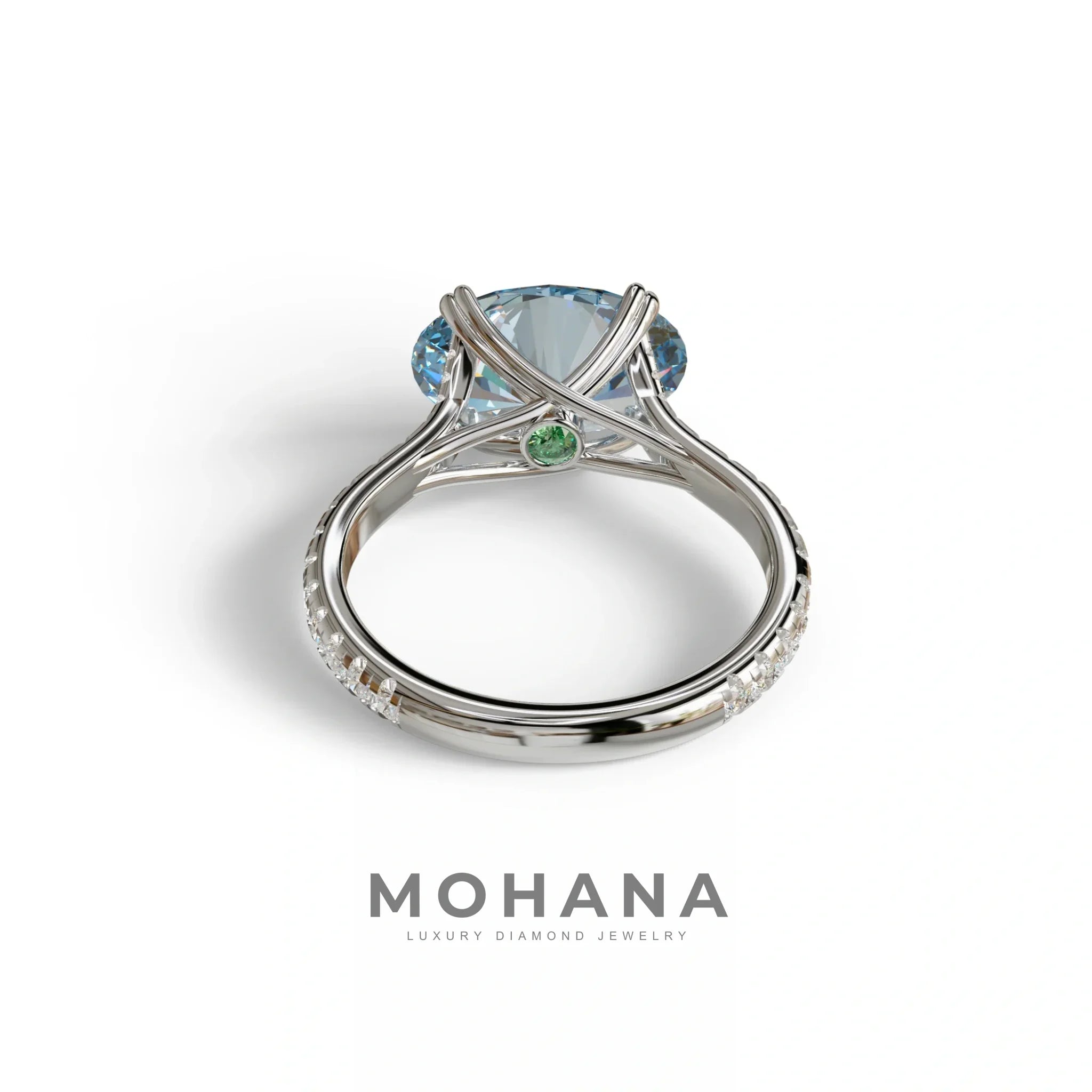 3 Carat Blue Color Oval Cut lab Grown Diamond Engagement Ring- Ellipse