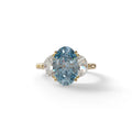 3 Carat Blue Lab Grown Diamond Engagement Ring · Oval Cut Three Stone | Constellation - view 1
