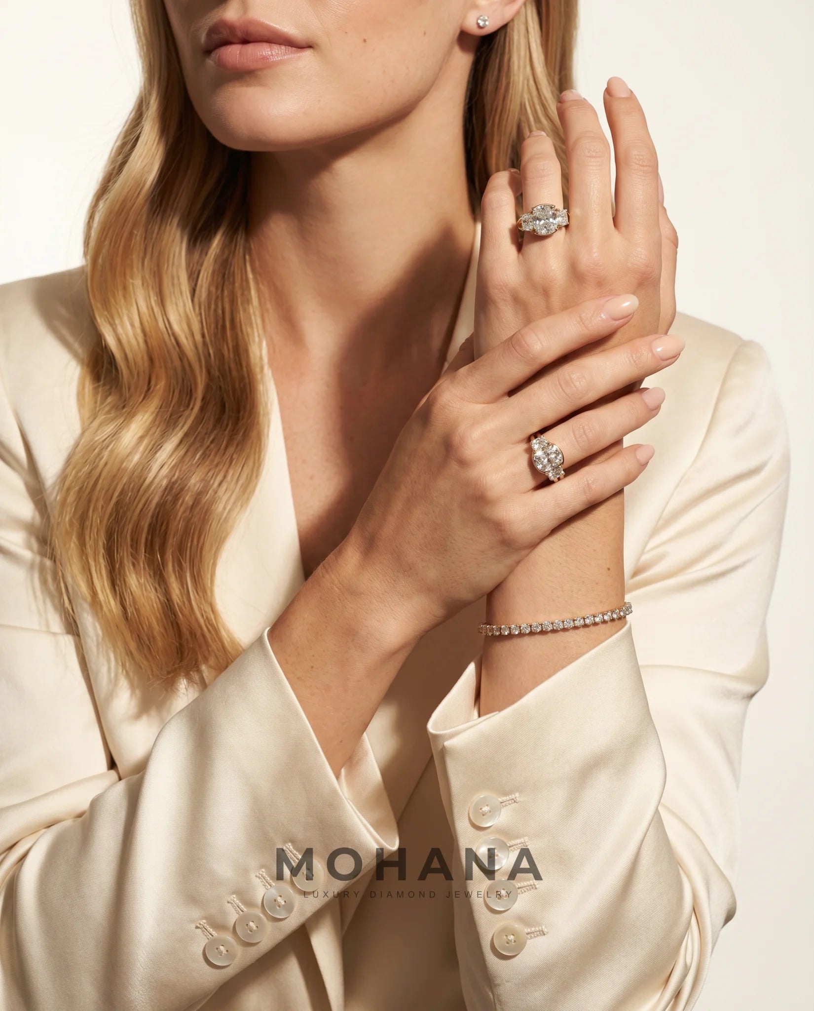 Ready to Ship 3 Carat Colorless Old Mine Cut Three-Stone Yellow Gold Diamond Ring — view 13