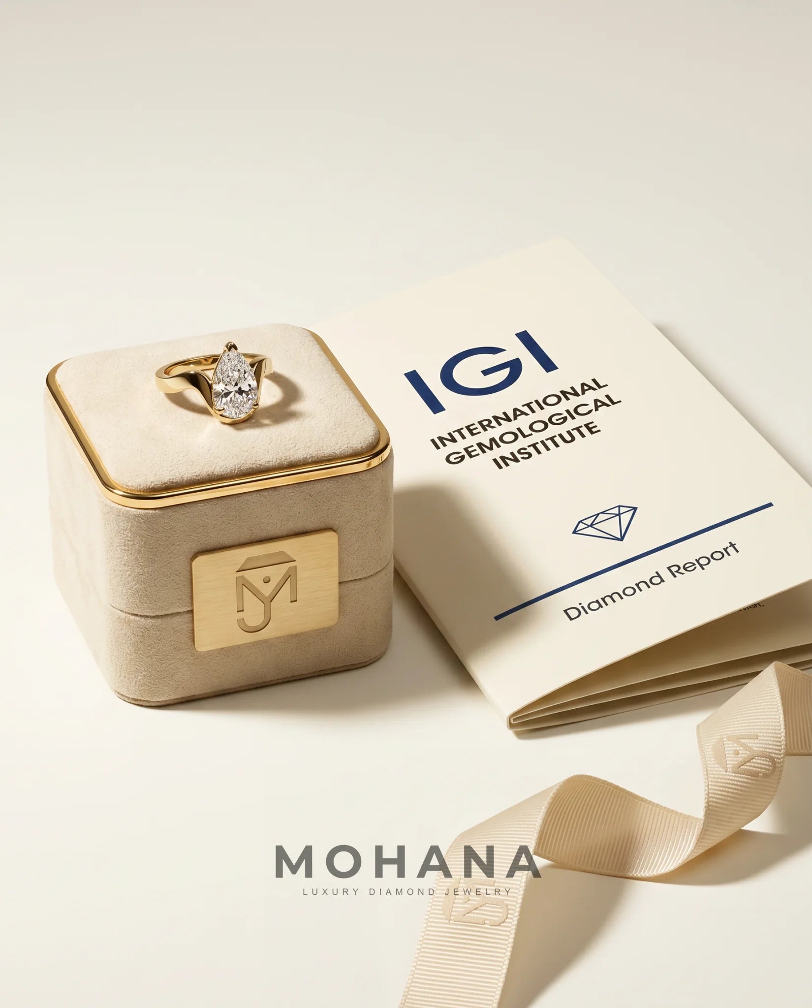 Ready to Ship 3 Carat Colorless Pear Cut Solitaire Yellow Gold Diamond Ring — view 5