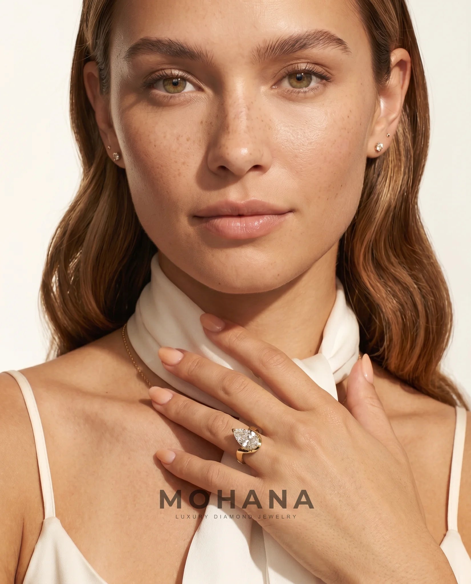 Ready to Ship 3 Carat Colorless Pear Cut Solitaire Yellow Gold Diamond Ring — view 11