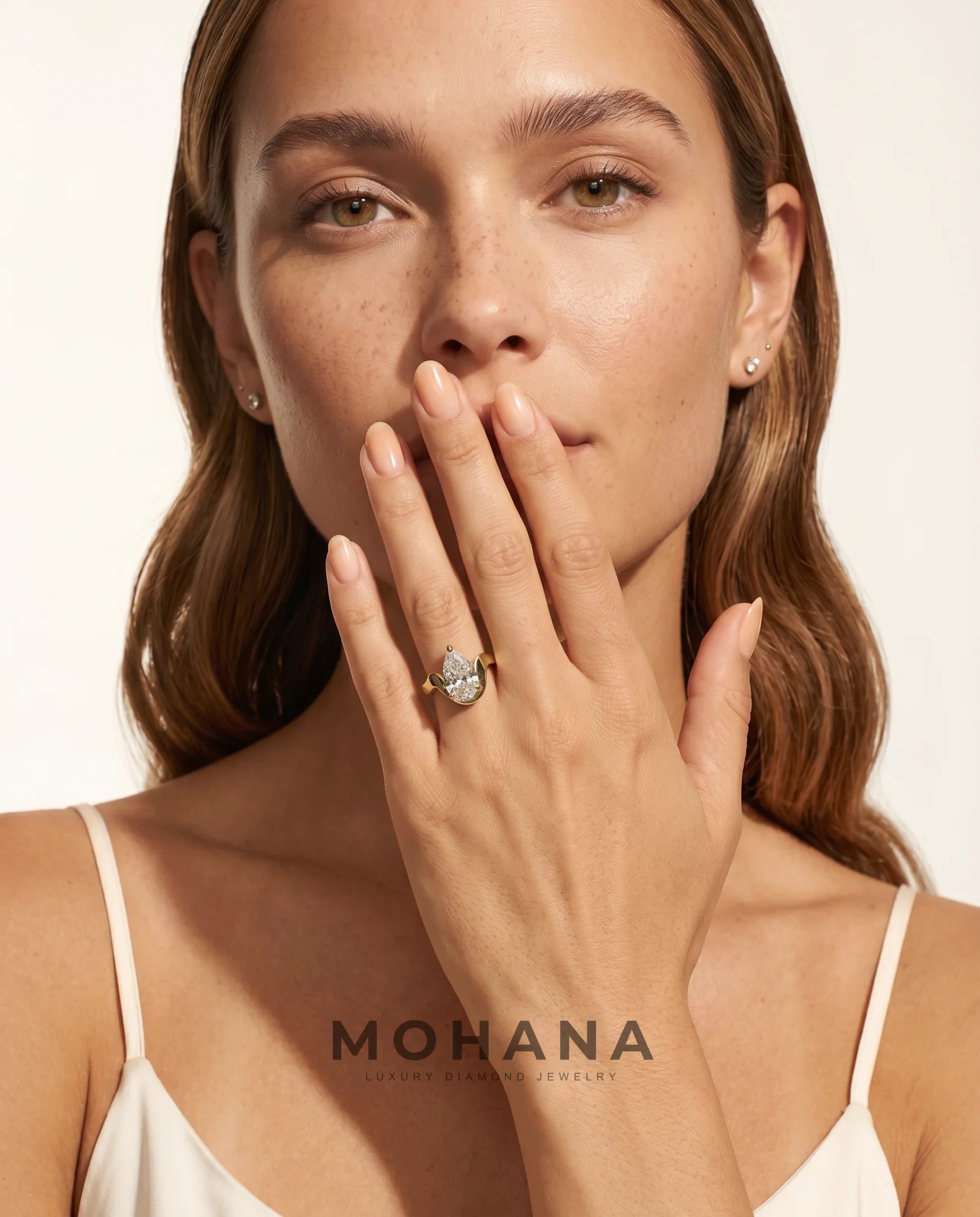 Ready to Ship 3 Carat Colorless Pear Cut Solitaire Yellow Gold Diamond Ring — view 8