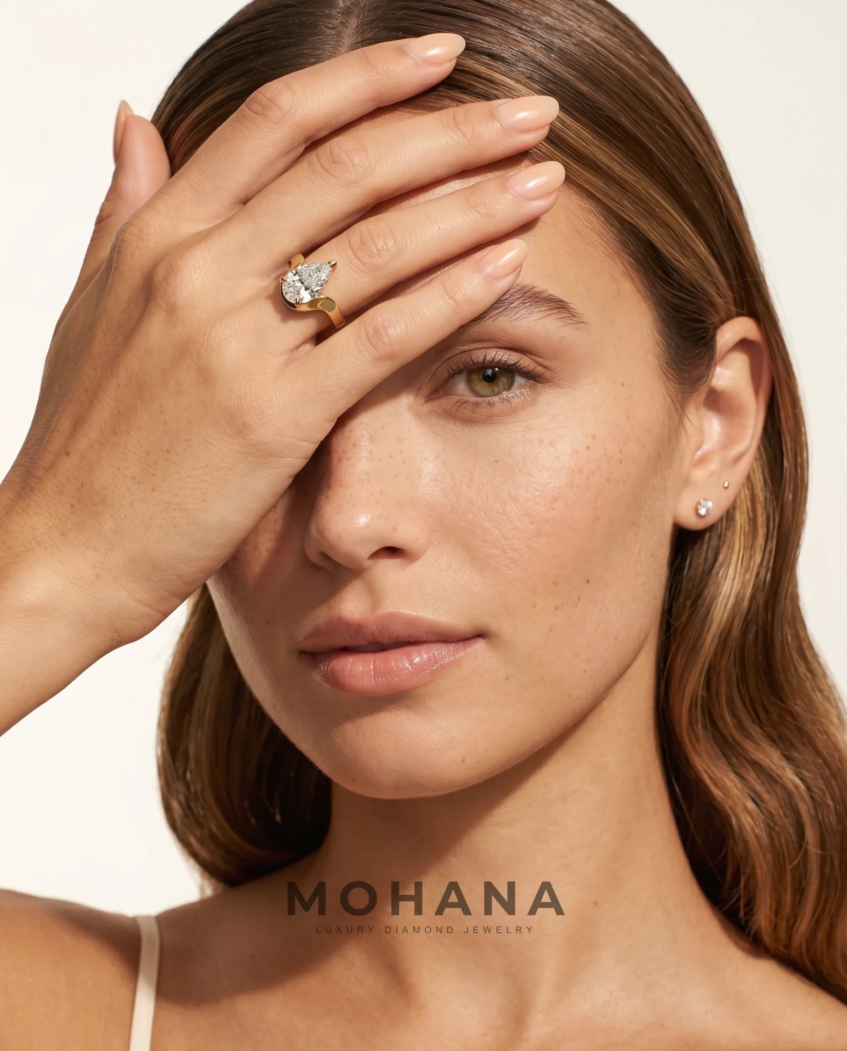Ready to Ship 3 Carat Colorless Pear Cut Solitaire Yellow Gold Diamond Ring — view 6