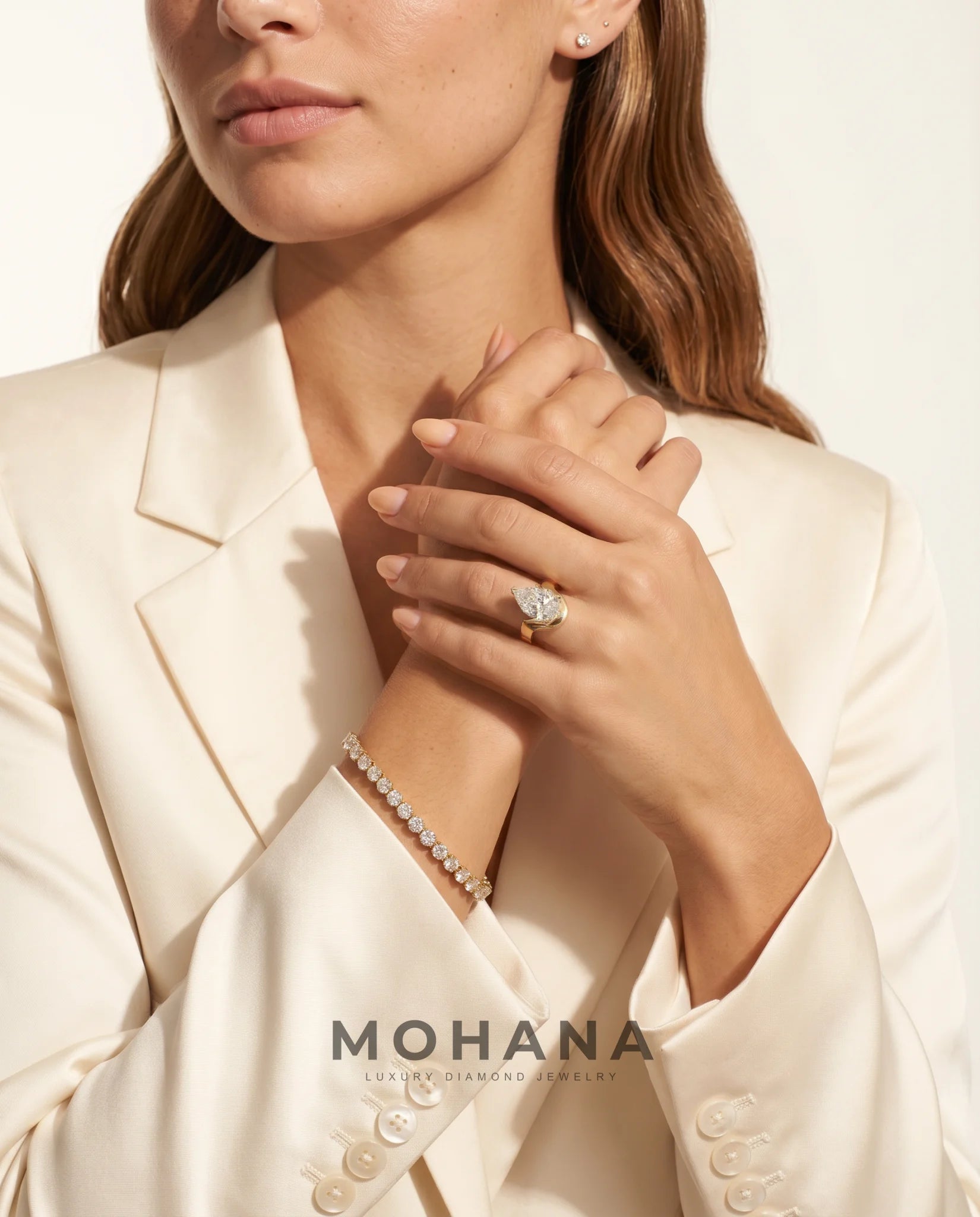 Ready to Ship 3 Carat Colorless Pear Cut Solitaire Yellow Gold Diamond Ring — view 13