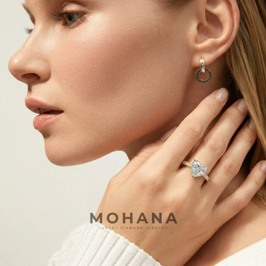 3 Carat E VVS Heart Cut Hidden Halo Lab Grown Diamond Engagement Ring