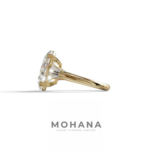 3 Carat E VVS Oval & Baguette Lab Diamond Ring - Persi