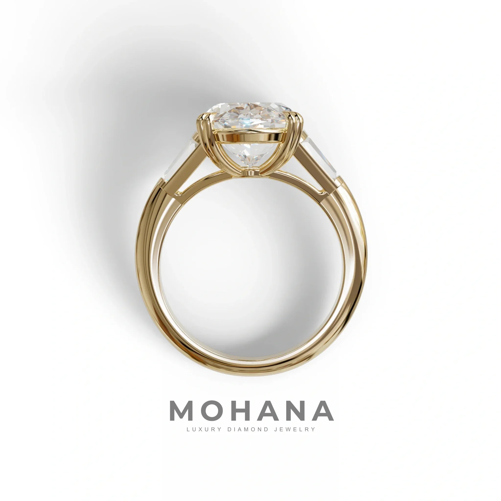 3 Carat E VVS Oval & Baguette Lab Diamond Ring - Persi