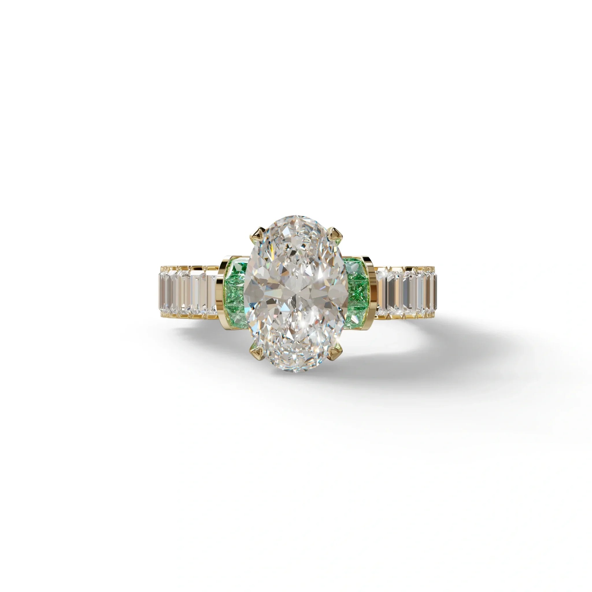 3 Carat E-VVS Oval Cut Lab-Grown Diamond Wedding Ring – Bellora - 10K Solid Gold / Yellow Gold